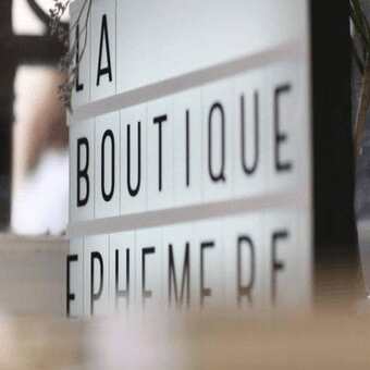 logo fond blanc texte noir de boutique éphémère